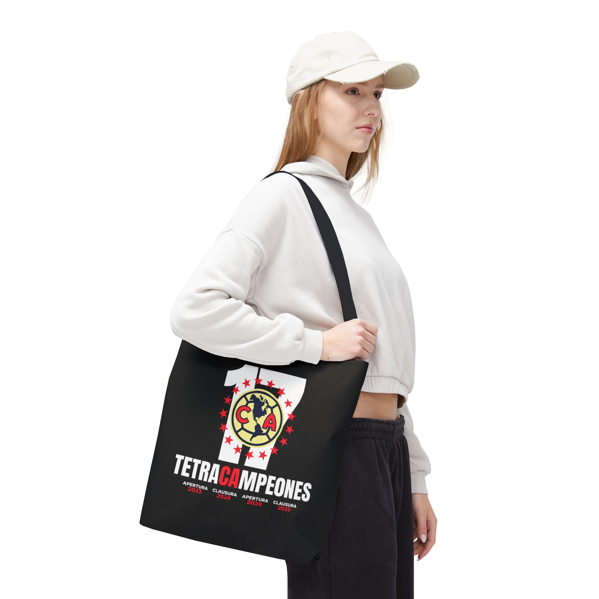 Club América Tetracampeones Tote Bag - Iconic Crest and Bold Lettering