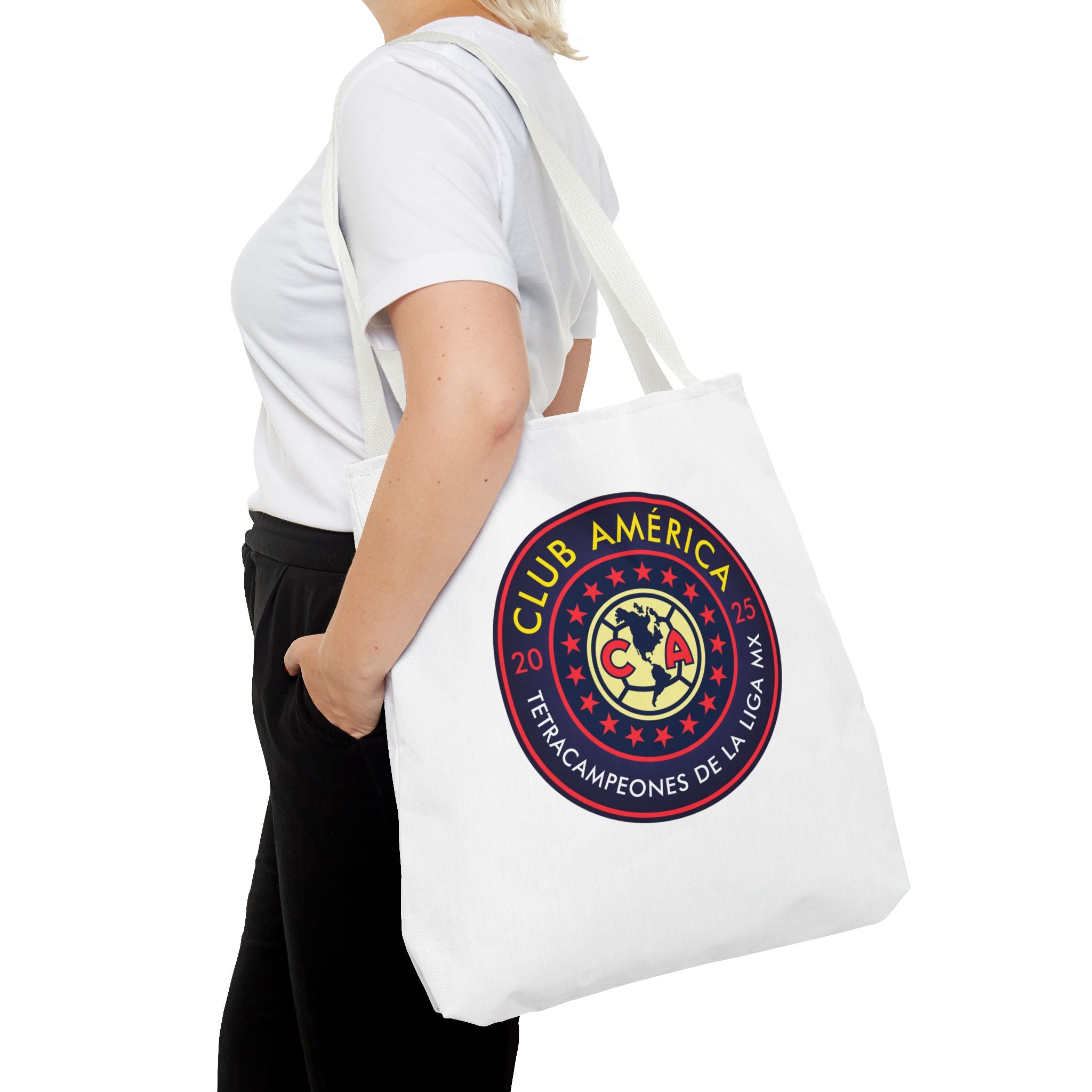 Club América Tetracampeones Tote Bag - Iconic Crest and Bold Lettering