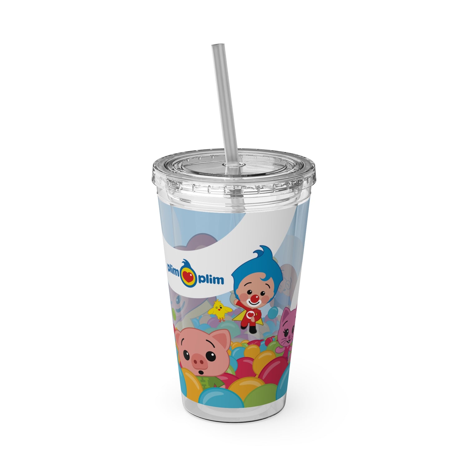 Plim Plim Sunsplash Tumbler with Straw, 16oz