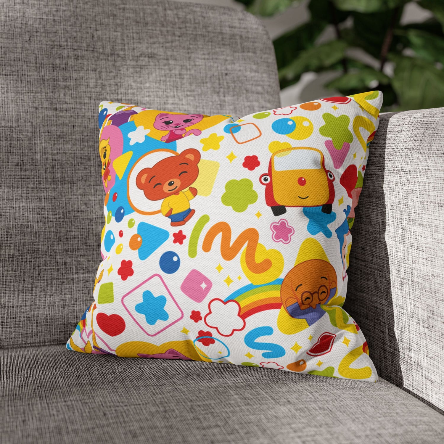 Plim Plim Spun Polyester Square Pillowcase
