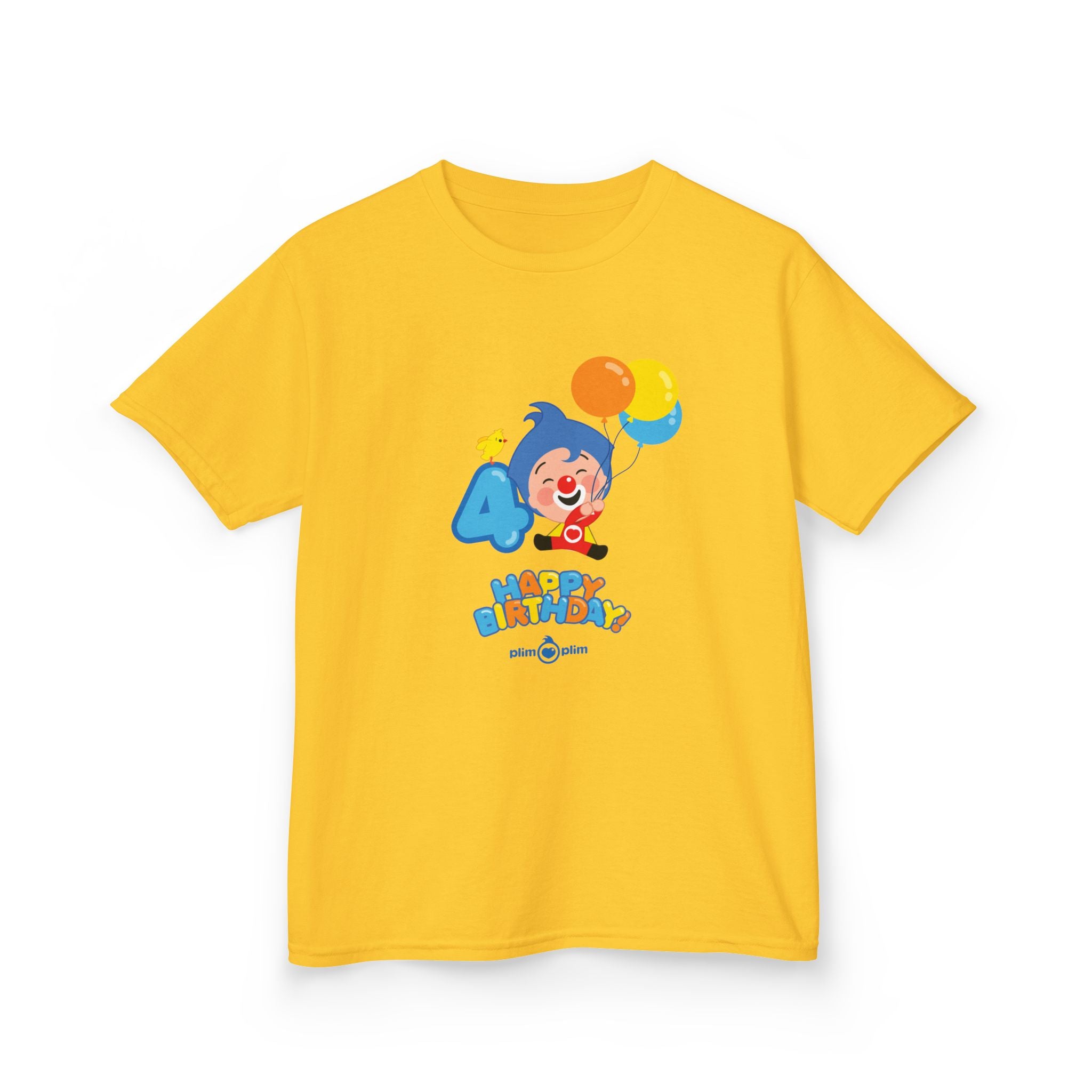 Plim Plim Camiseta para Niños de Algodón Grueso Cumple 4