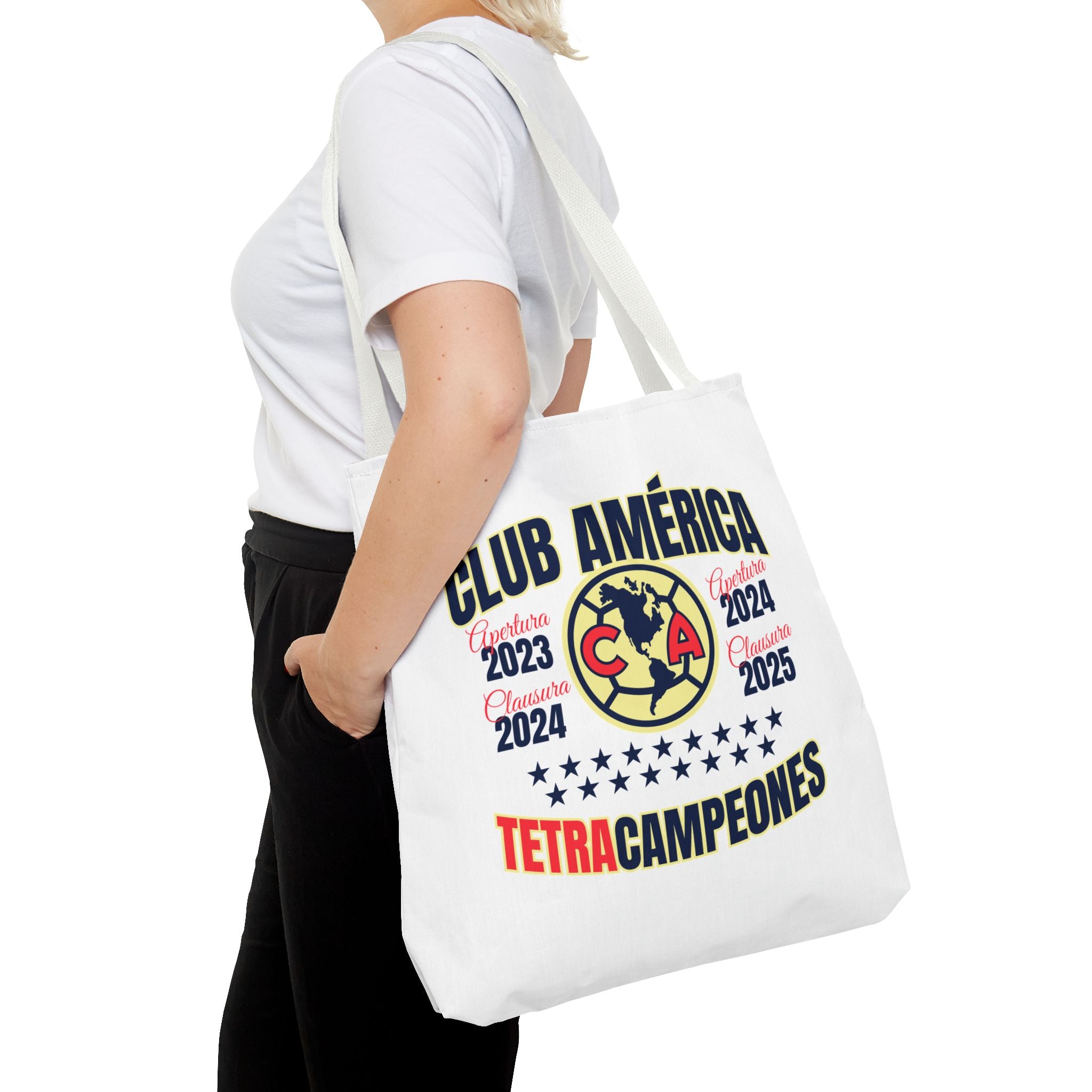 Club América Tetracampeones Tote Bag - Iconic Crest and Bold Lettering