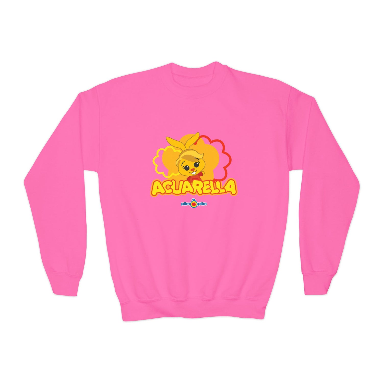 Plim Plim Sudadera Juvenil de Cuello Redondo Acuarella