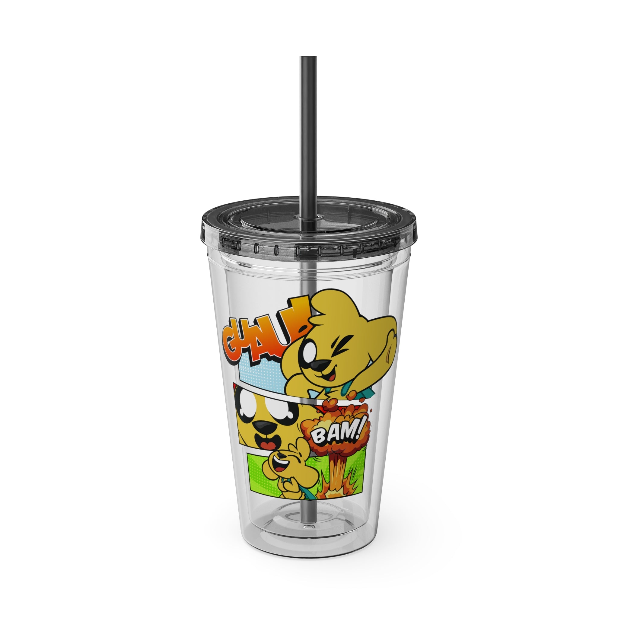 Vaso acrílico con pajita Mikecrack