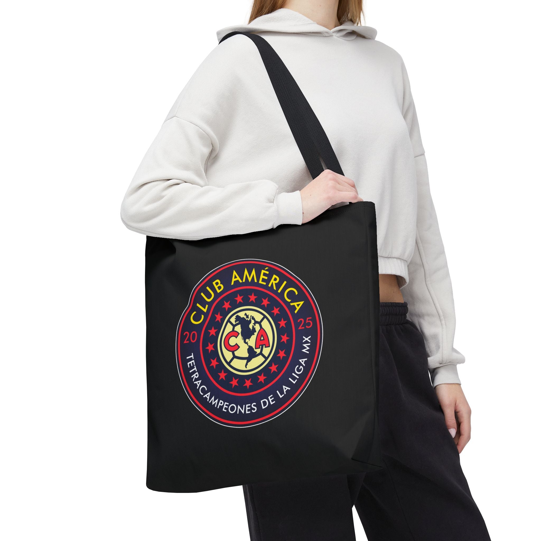 Club América Tetracampeones Tote Bag - Iconic Crest and Bold Lettering