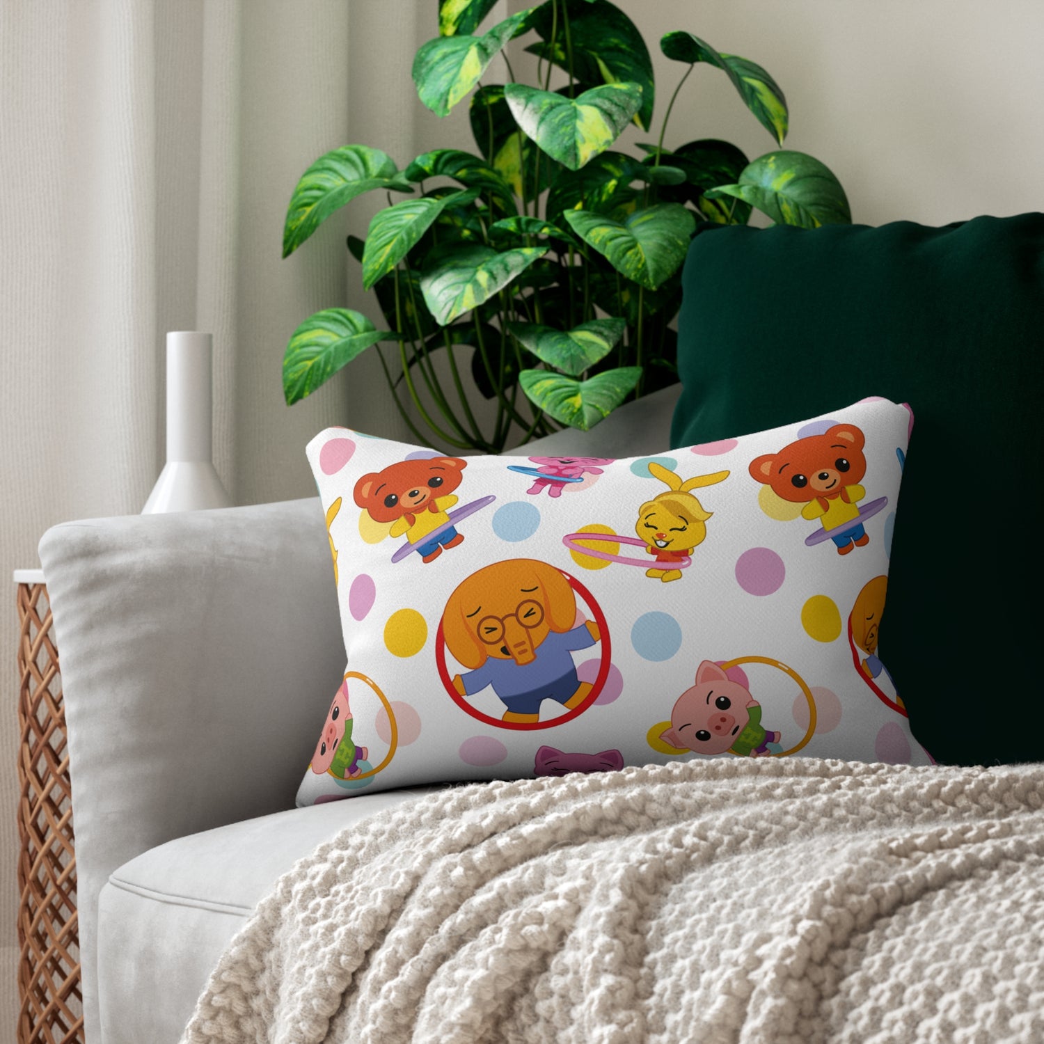 Plim Plim Spun Polyester Lumbar Pillow