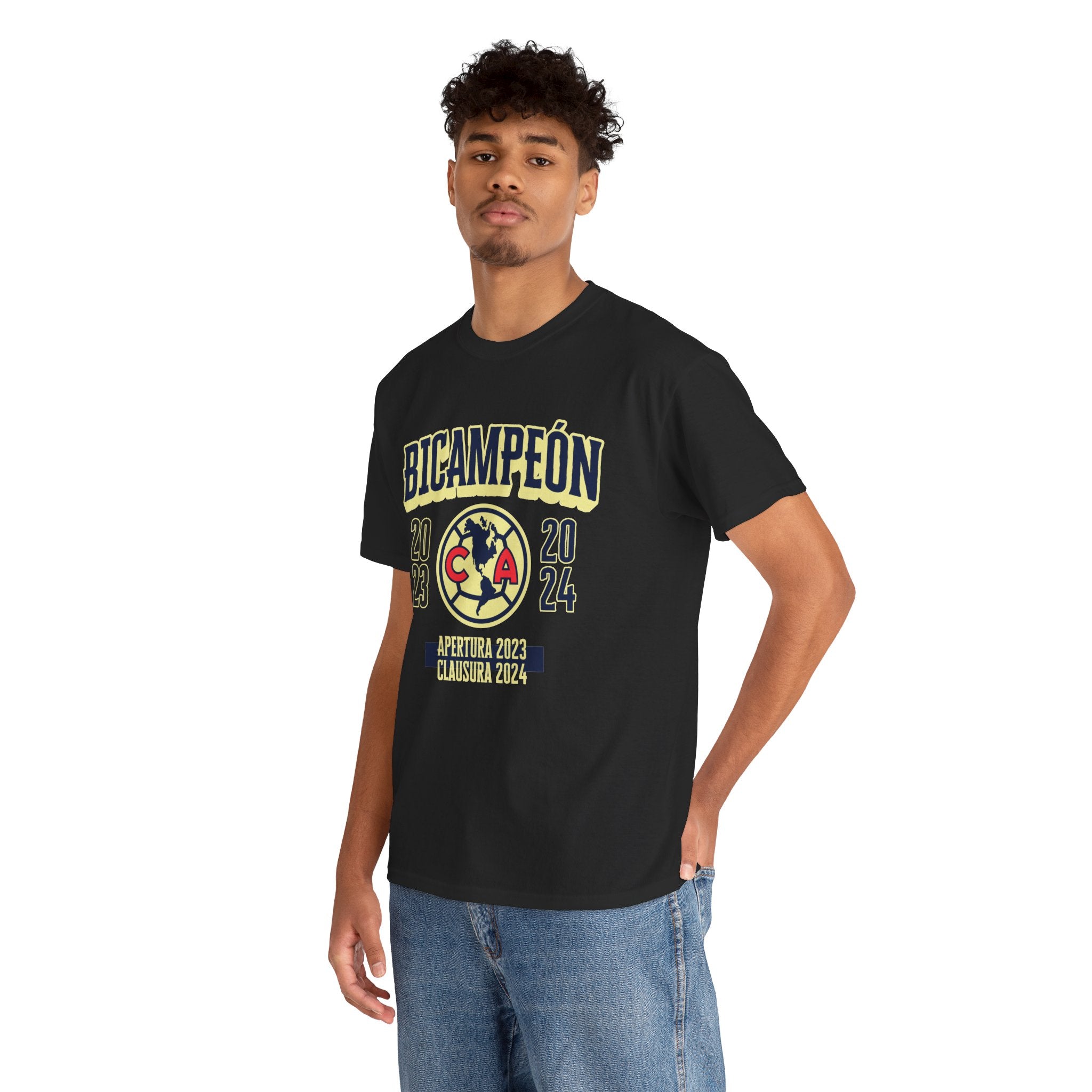 Club America Unisex Tee - Bicampeon Negro y Azul