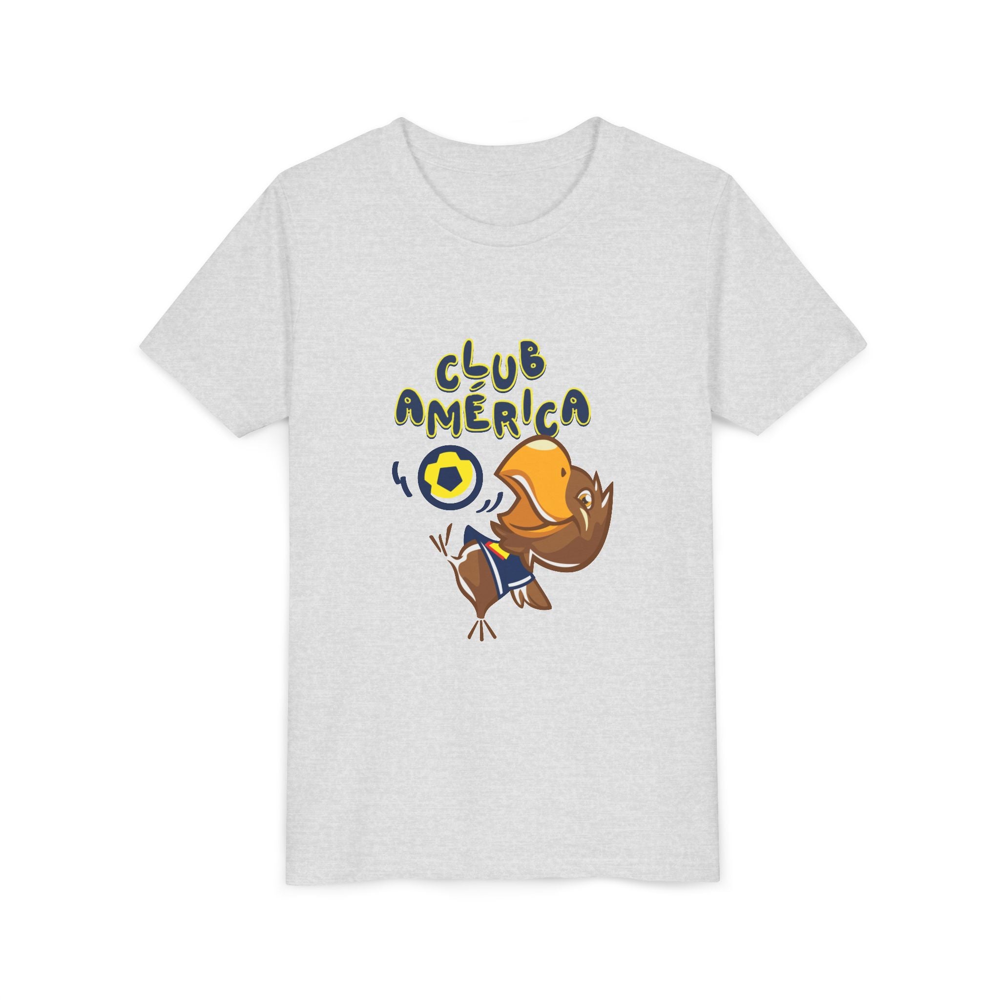 Club América Youth Kids Tee - Collection, Eagle Mascot, Yellow & Blue Colors