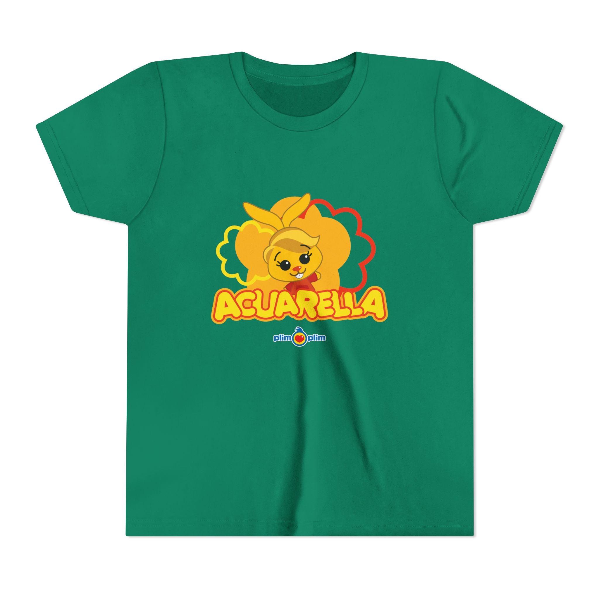 Plim Plim Camiseta Juvenil de Manga Corta Acuarella