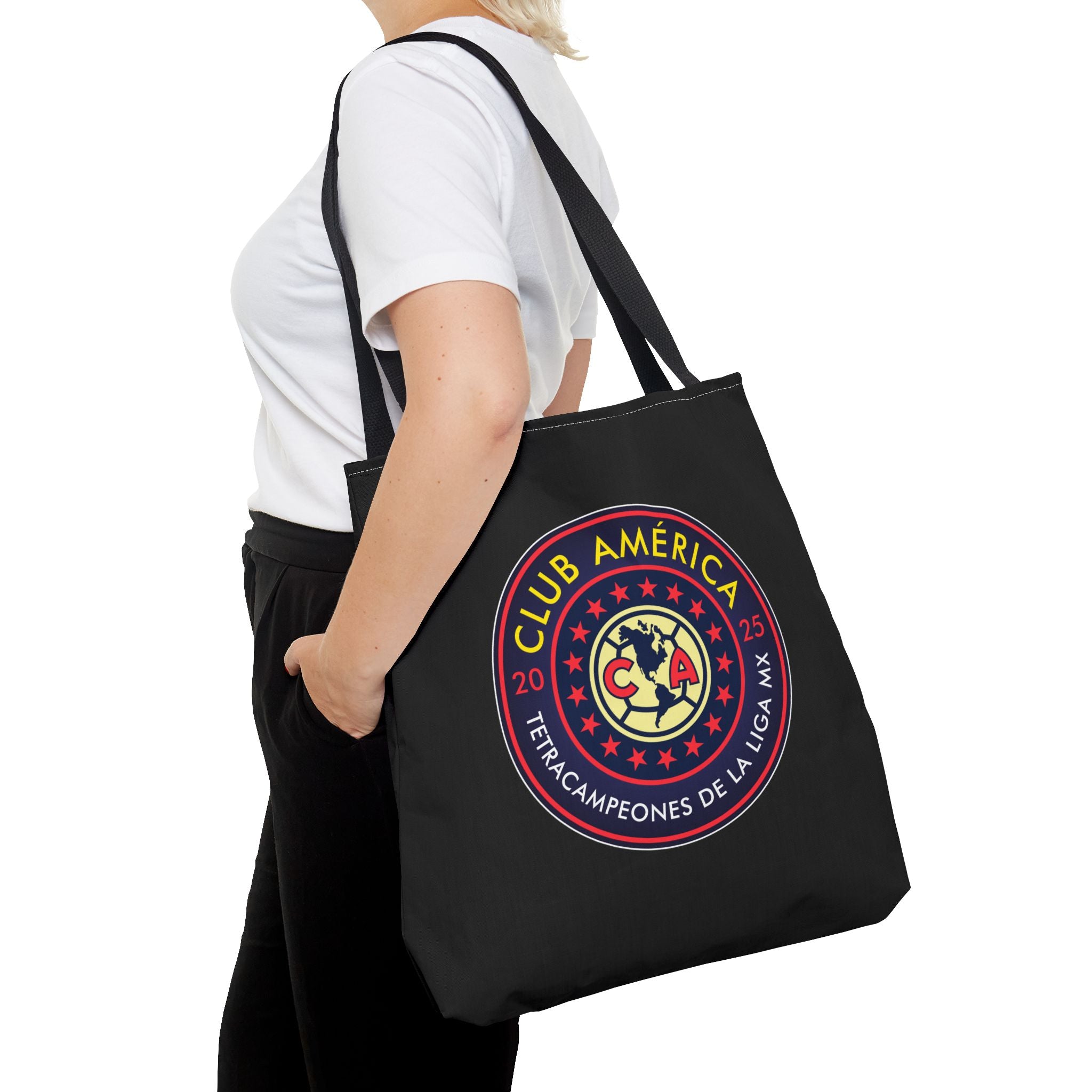 Club América Tetracampeones Tote Bag - Iconic Crest and Bold Lettering