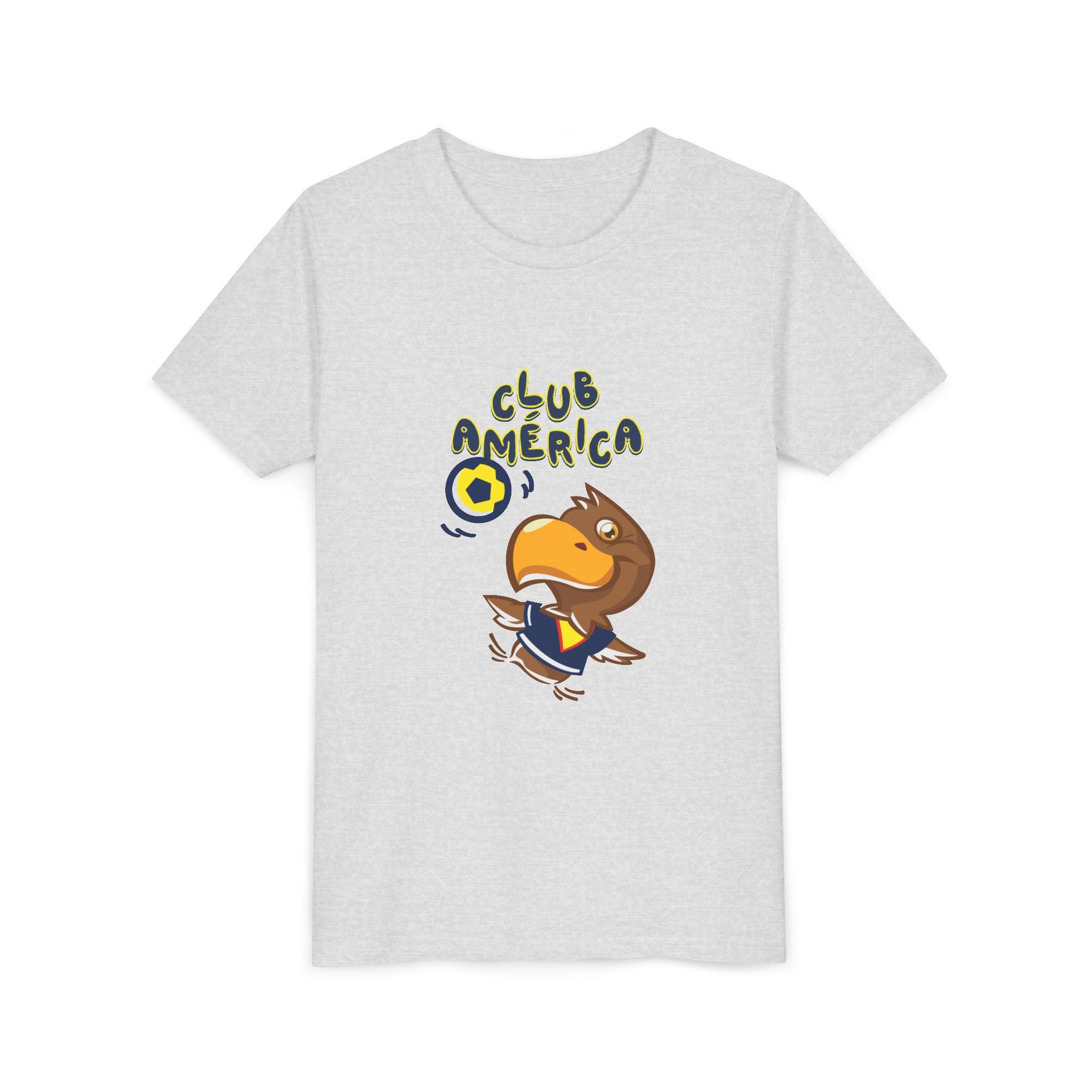 Club América Youth Kids Tee - Collection, Eagle Mascot, Yellow & Blue Colors