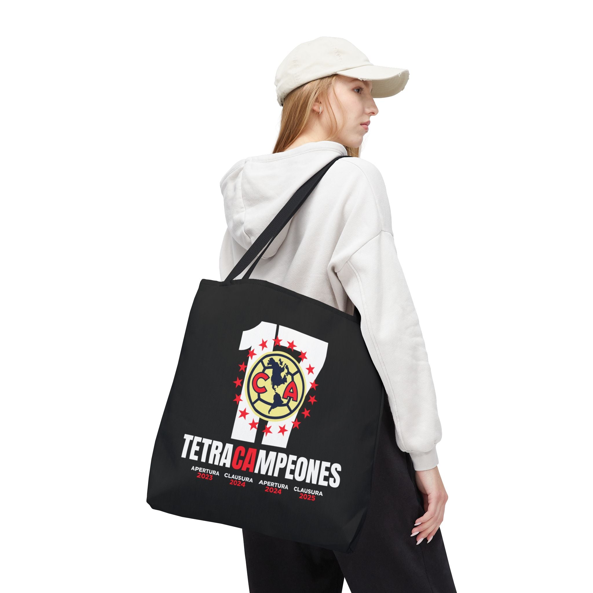 Club América Tetracampeones Tote Bag - Iconic Crest and Bold Lettering