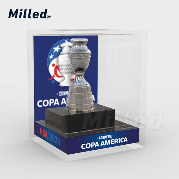 Official Copa America Trophy Replic Acrylic Box: Authentic, Collectibles for Dedicated Fans, Featuring Limited Edition Releases and Exclusive Memorabilia, Silver