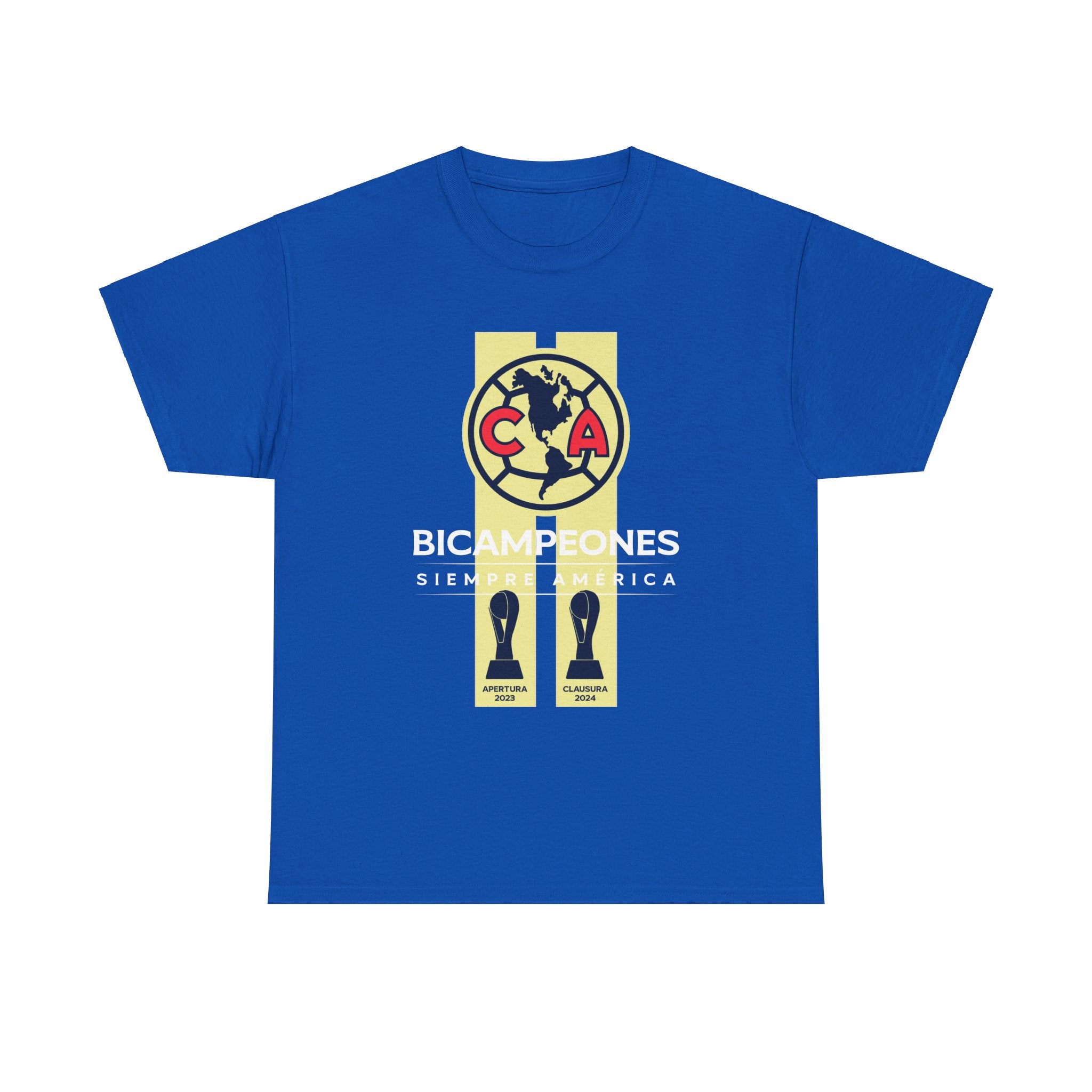 Club America Unisex Tee - Bicampeon siempre America Negro y Azul