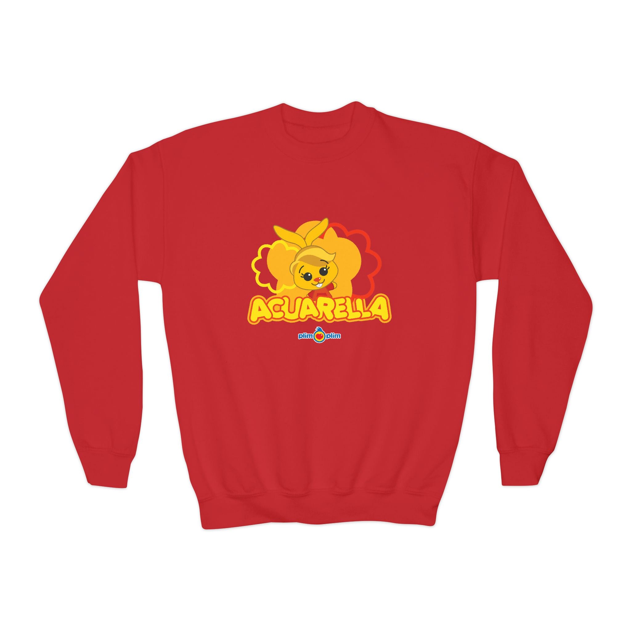 Plim Plim Sudadera Juvenil de Cuello Redondo Acuarella