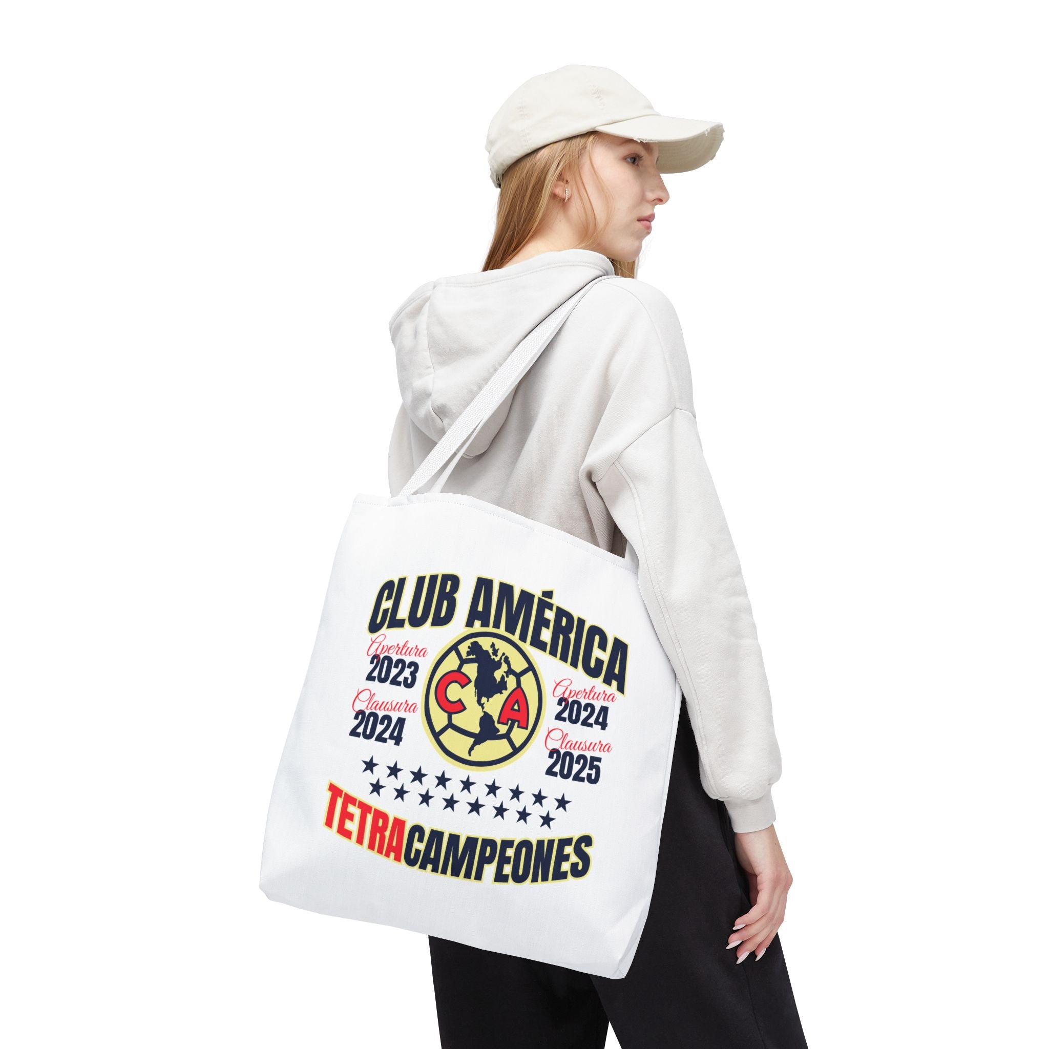 Club América Tetracampeones Tote Bag - Iconic Crest and Bold Lettering