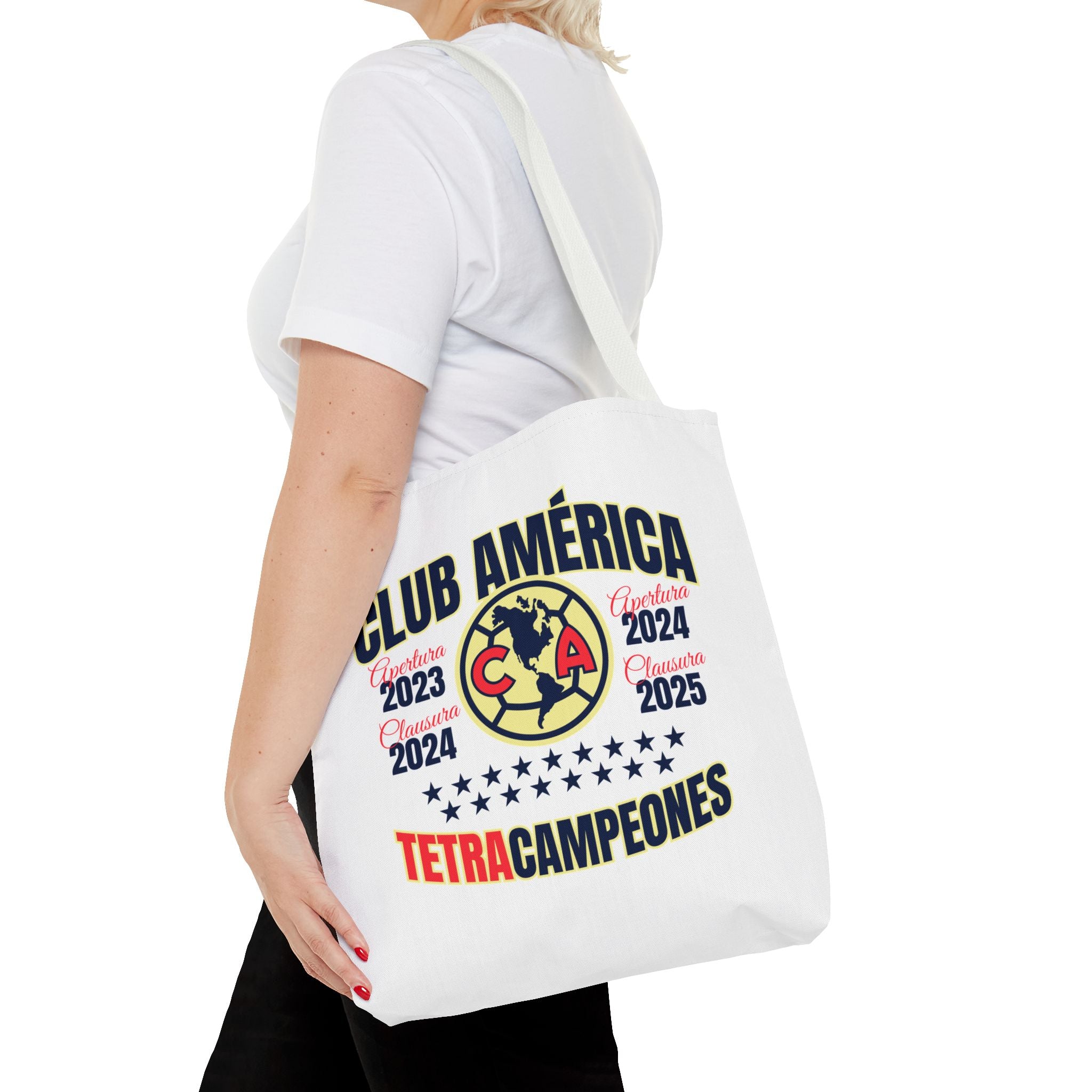 Club América Tetracampeones Tote Bag - Iconic Crest and Bold Lettering