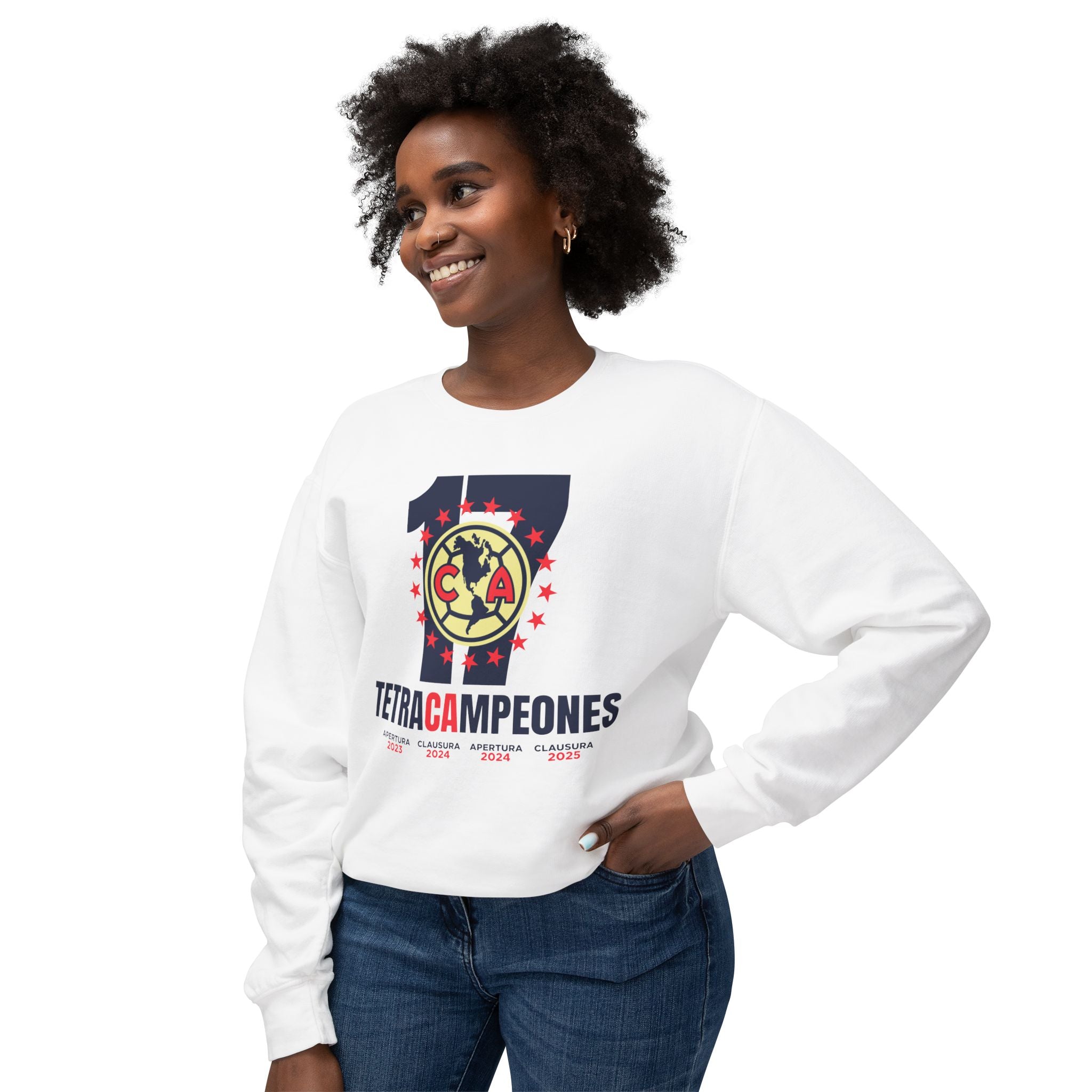 Club América — 17 four-time champion Unisex Lightweight Crewneck Sweatshirt