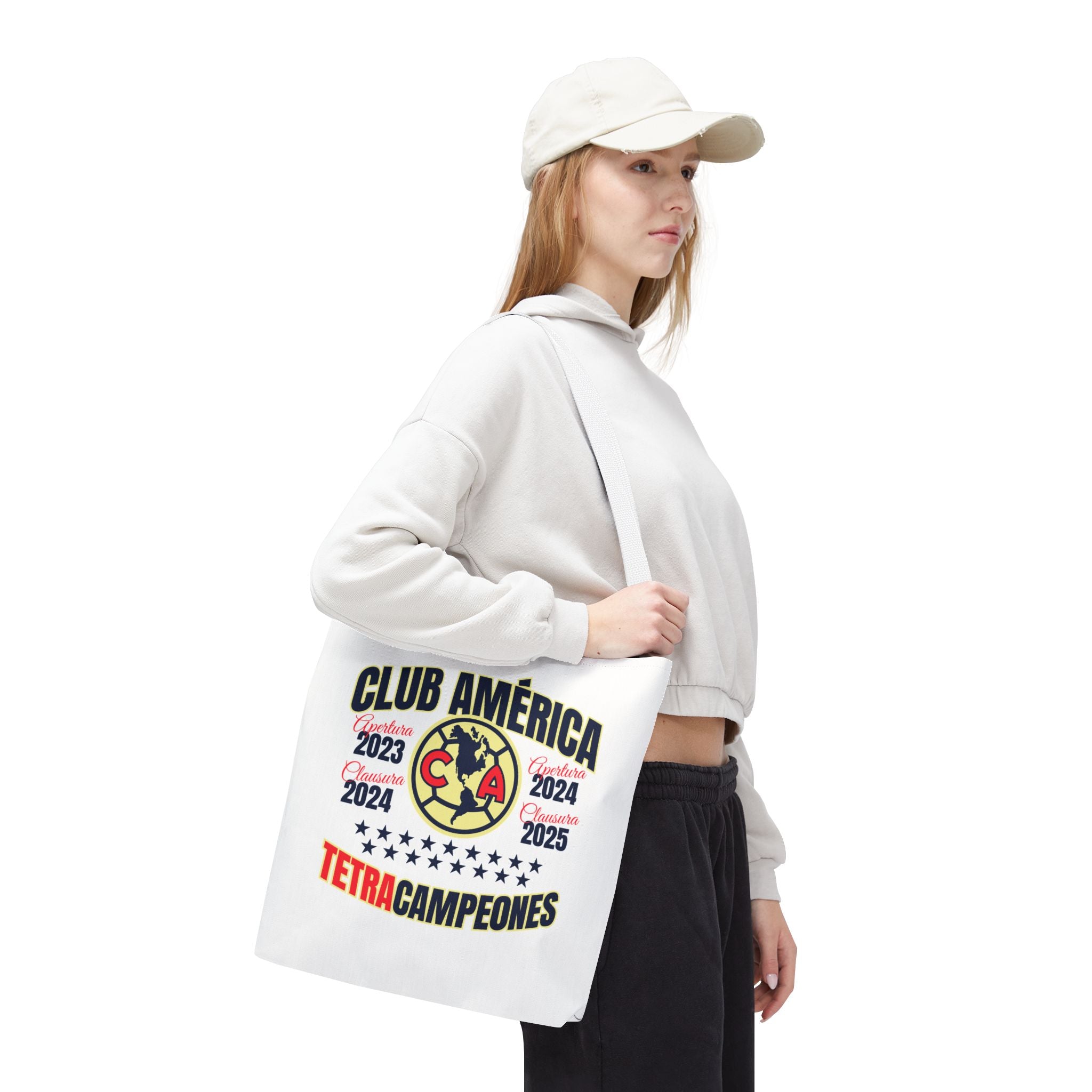 Club América Tetracampeones Tote Bag - Iconic Crest and Bold Lettering