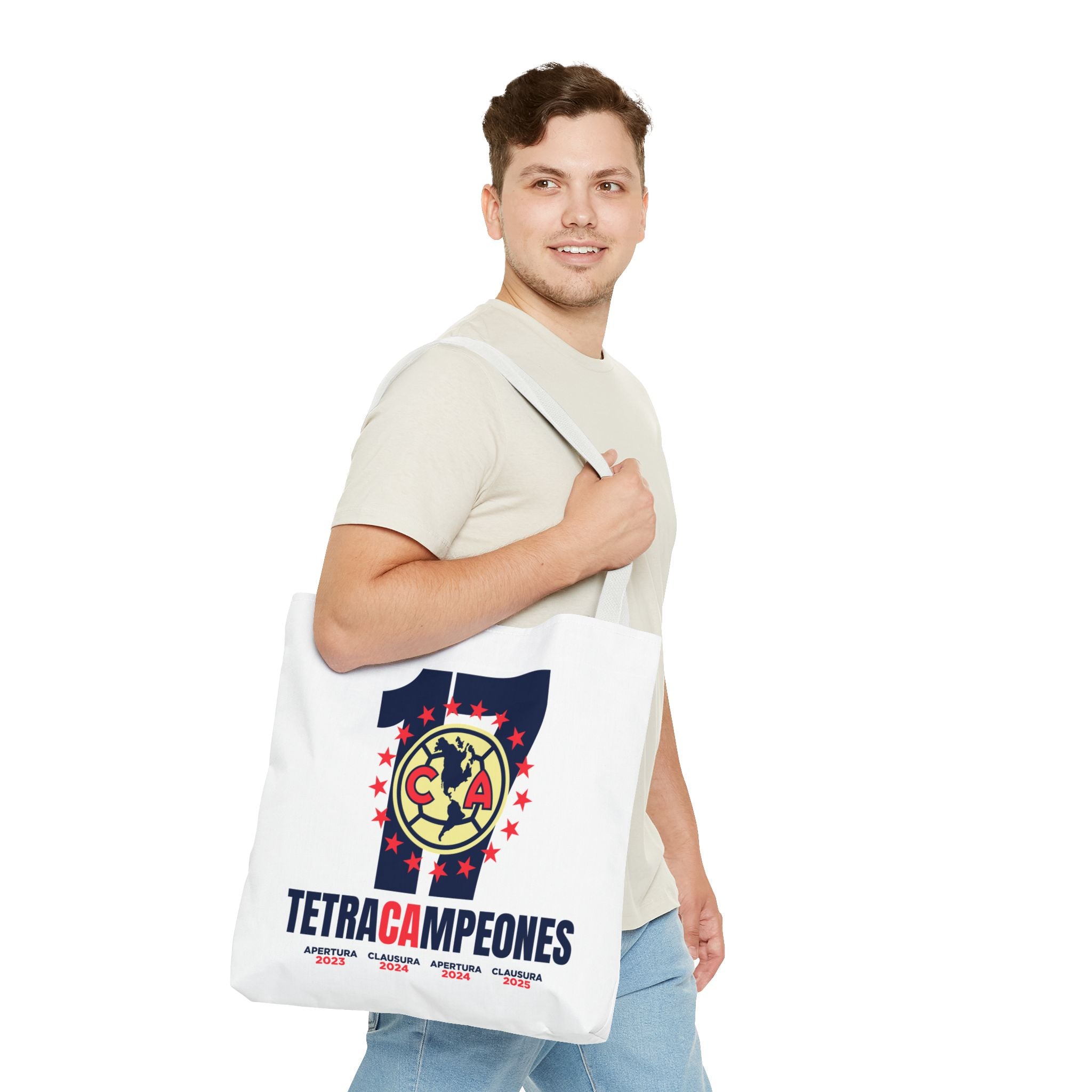 Club América Tetracampeones Tote Bag - Iconic Crest and Bold Lettering