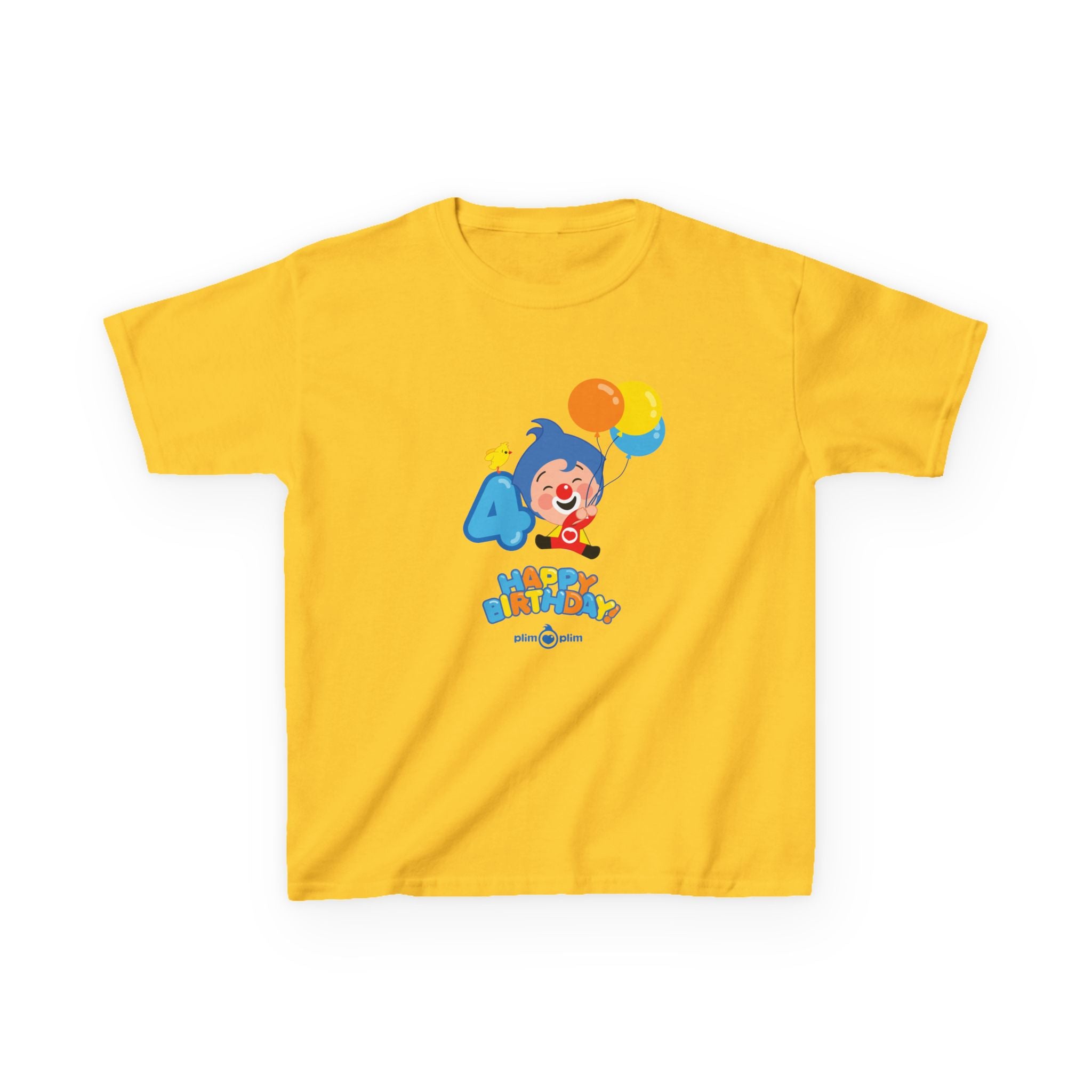 Plim Plim Camiseta para Niños de Algodón Grueso Cumple 4