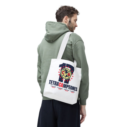 Club América Tetracampeones Tote Bag - Iconic Crest and Bold Lettering