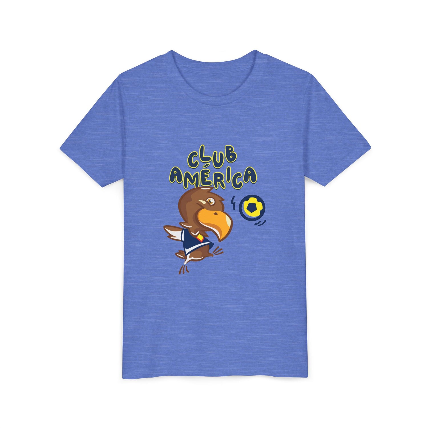 Club América Youth Kids Tee -  Collection, Eagle Mascot, Yellow &amp; Blue Colors