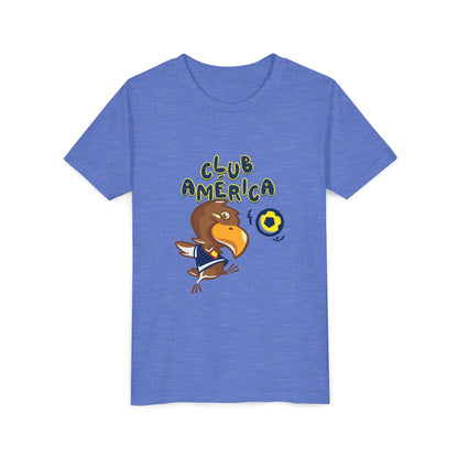 Club América Youth Kids Tee -  Collection, Eagle Mascot, Yellow &amp; Blue Colors