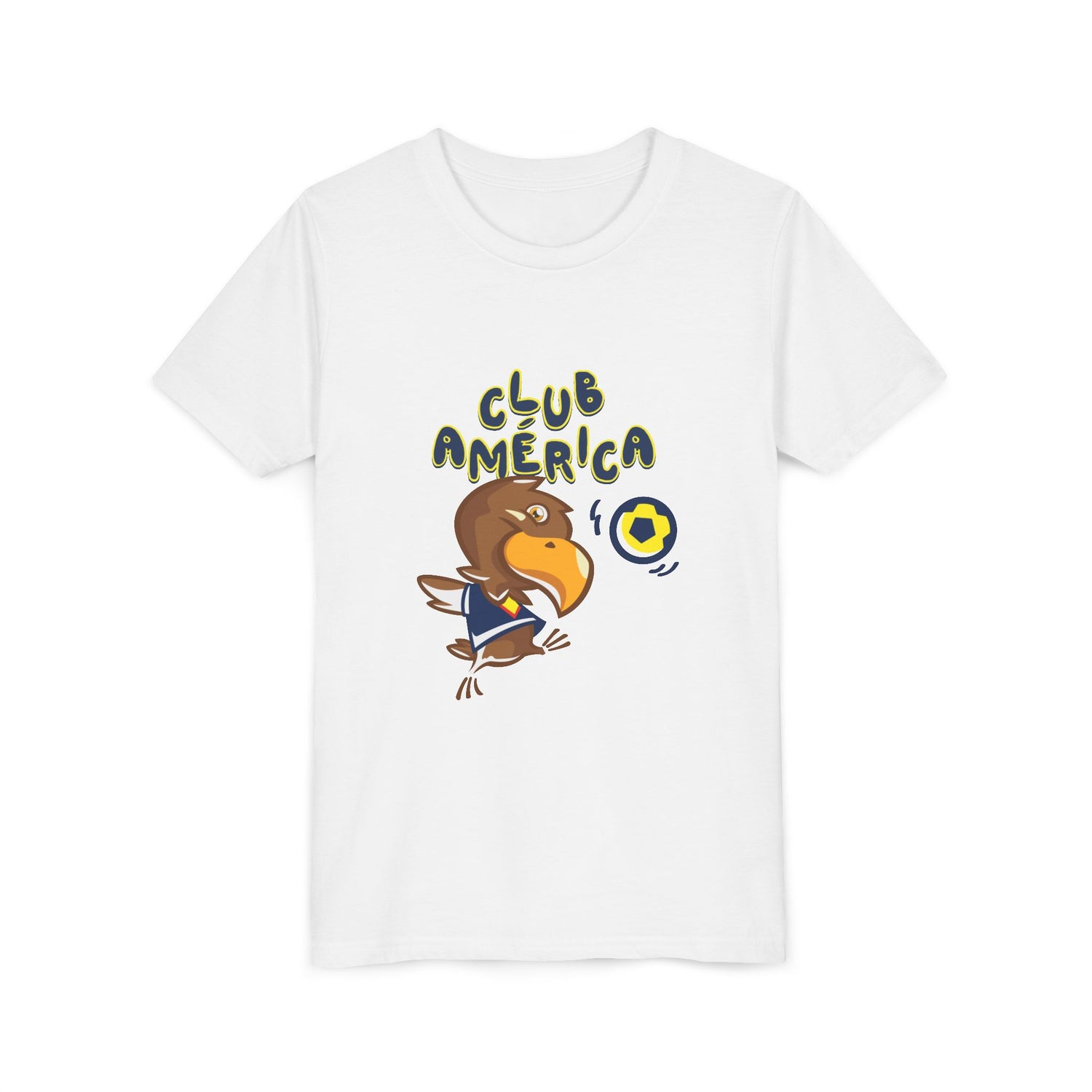 Club América Youth Kids Tee -  Collection, Eagle Mascot, Yellow &amp; Blue Colors