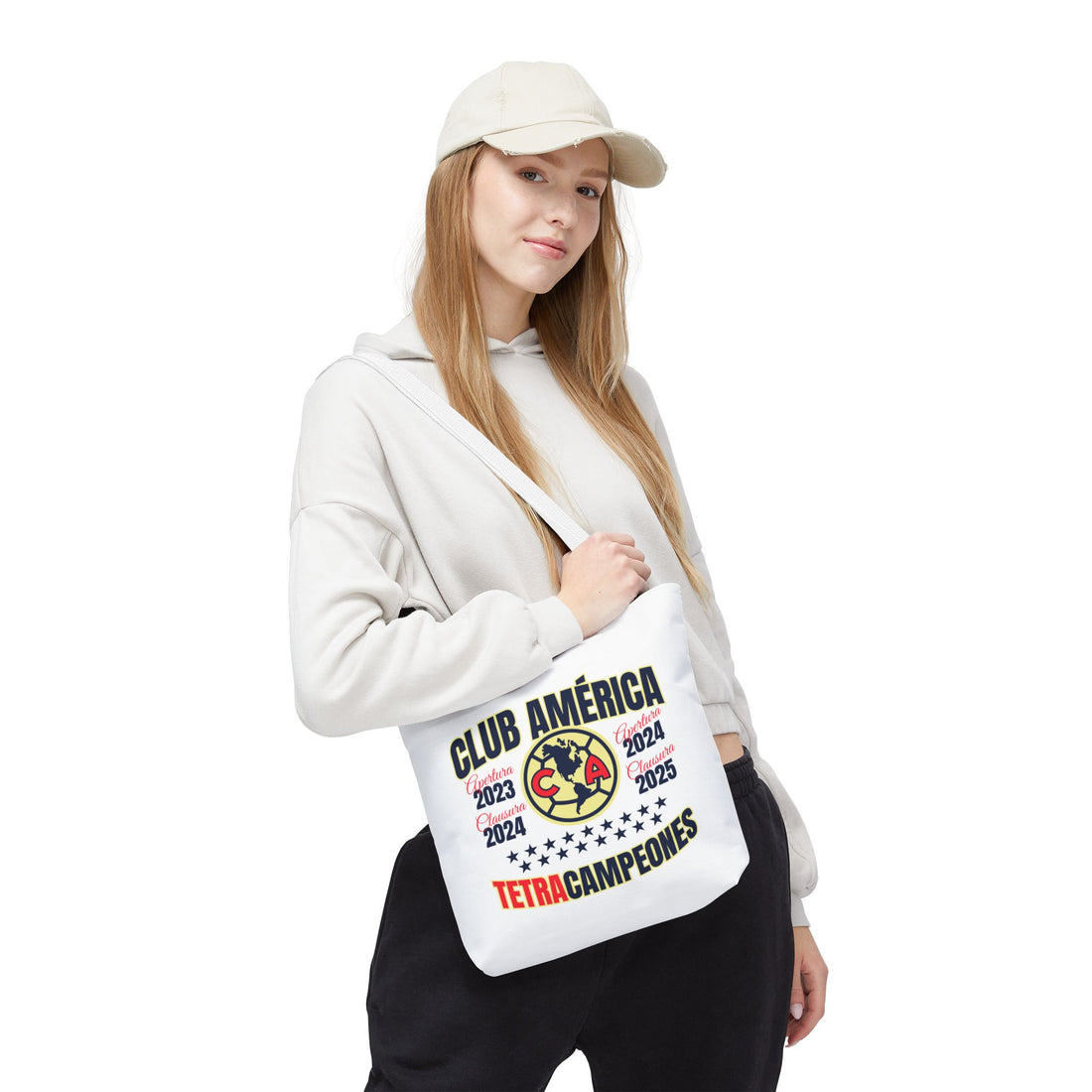 Club América Tetracampeones Tote Bag - Iconic Crest and Bold Lettering