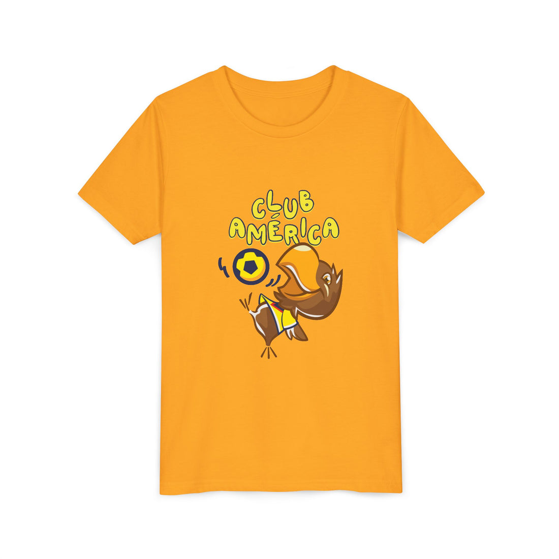 Club América Youth Kids Tee -  Collection, Eagle Mascot, Yellow &amp; Blue Colors