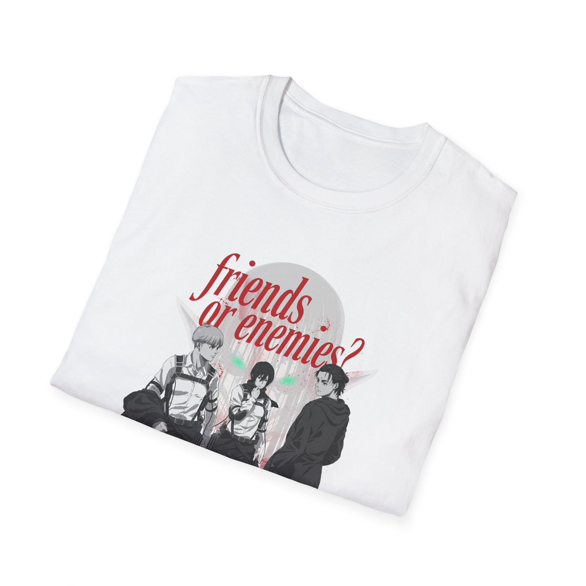 Attack on Titan Final Season - "Friends or Enemies?" T-shirt – official Attack on Titan licensed merch (view 2)