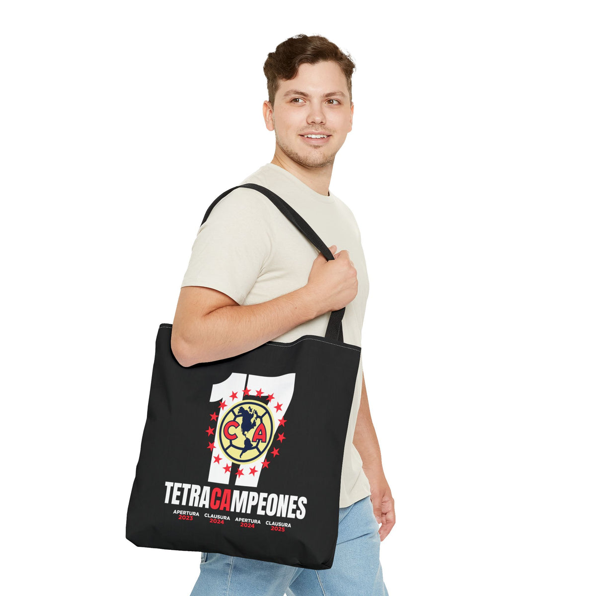 Club América Tetracampeones Tote Bag - Iconic Crest and Bold Lettering – official Club América licensed merch (view 3)
