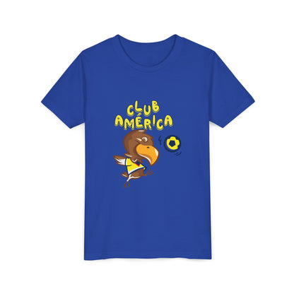 Club América Youth Kids Tee -  Collection, Eagle Mascot, Yellow &amp; Blue Colors