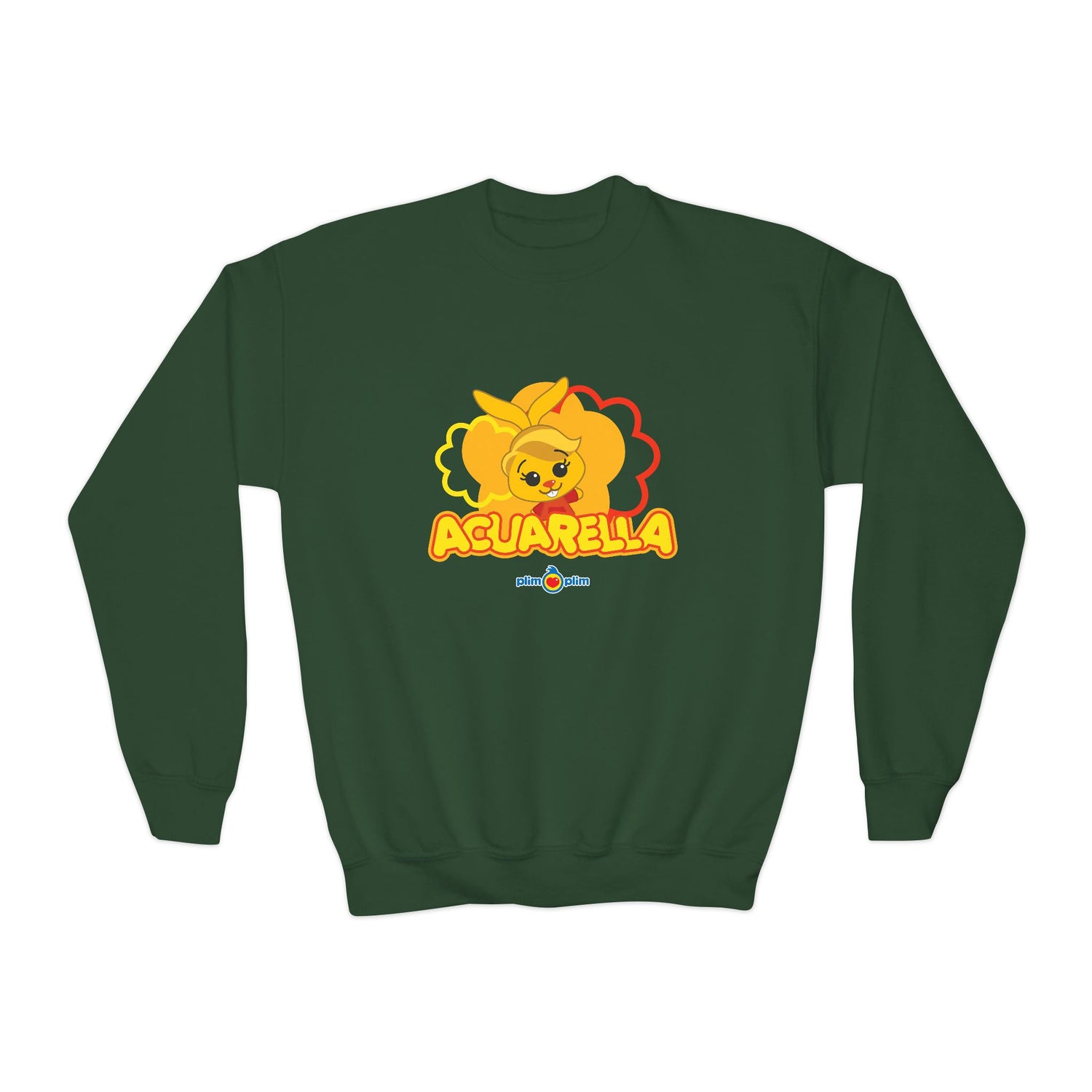Plim Plim Sudadera Juvenil de Cuello Redondo Acuarella