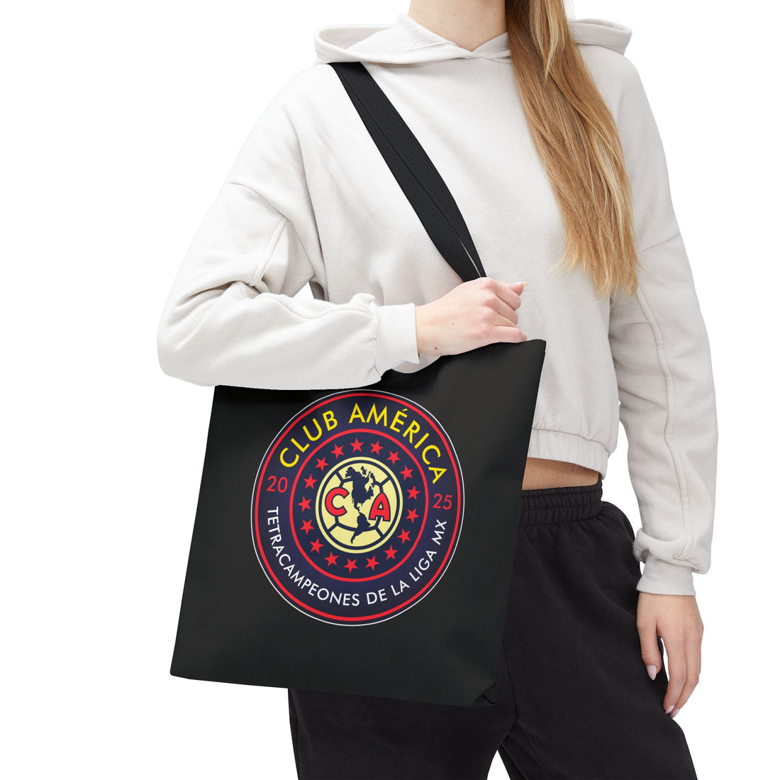 Club América Tetracampeones Tote Bag - Iconic Crest and Bold Lettering