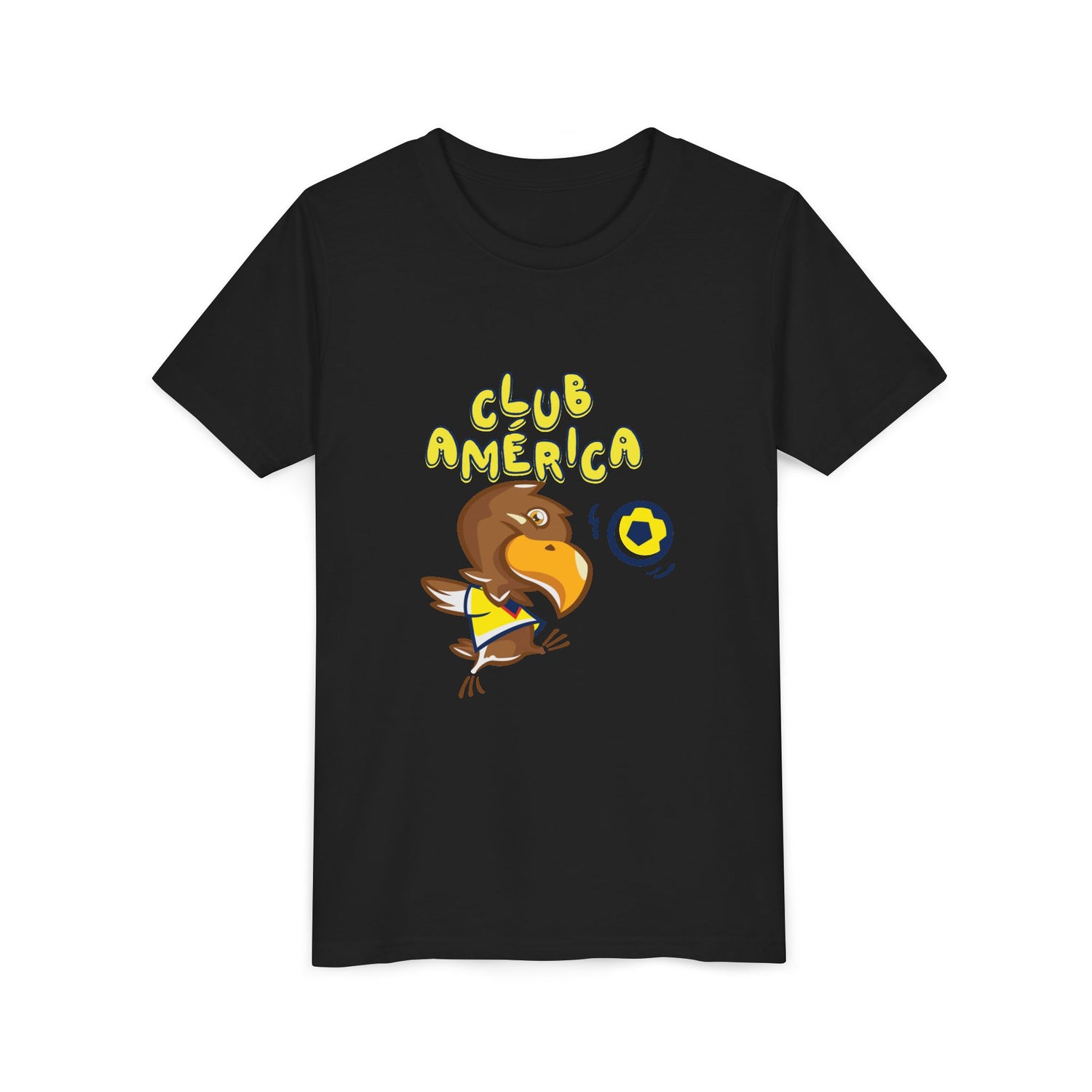 Club América Youth Kids Tee -  Collection, Eagle Mascot, Yellow &amp; Blue Colors