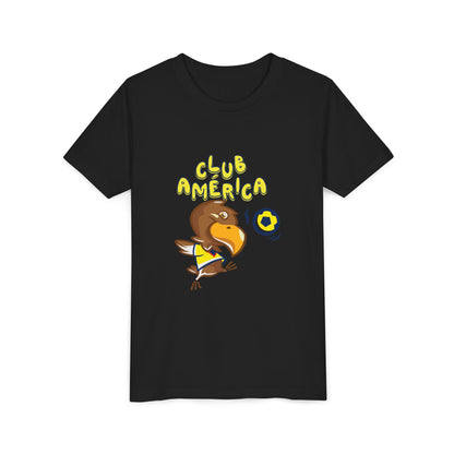 Club América Youth Kids Tee -  Collection, Eagle Mascot, Yellow &amp; Blue Colors