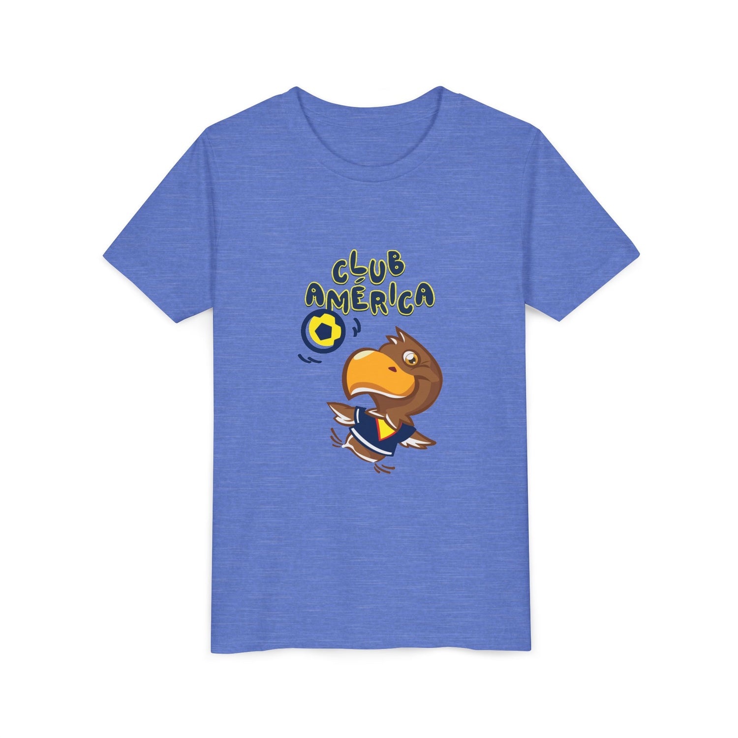 Club América Youth Kids Tee -  Collection, Eagle Mascot, Yellow &amp; Blue Colors