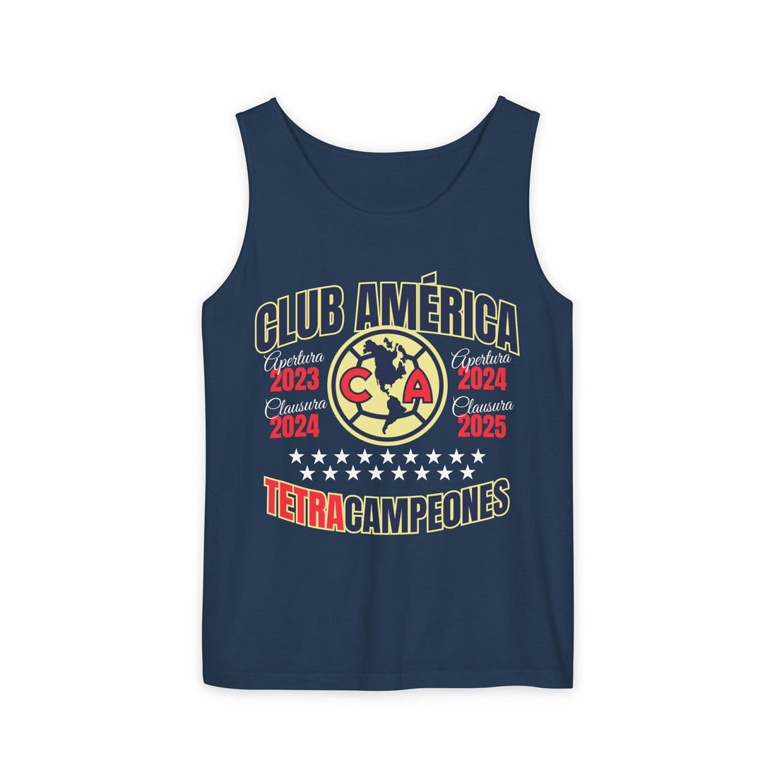 Club América Tetracampeones Tank Top Collection - Unisex Garment-Dyed Shirt – official Club América licensed merch (view 3)