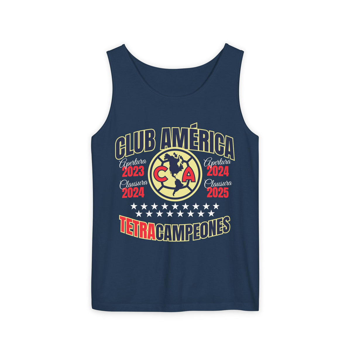 Club América Tetracampeones Tank Top Collection - Unisex Garment-Dyed Shirt – official Club América licensed merch (view 3)