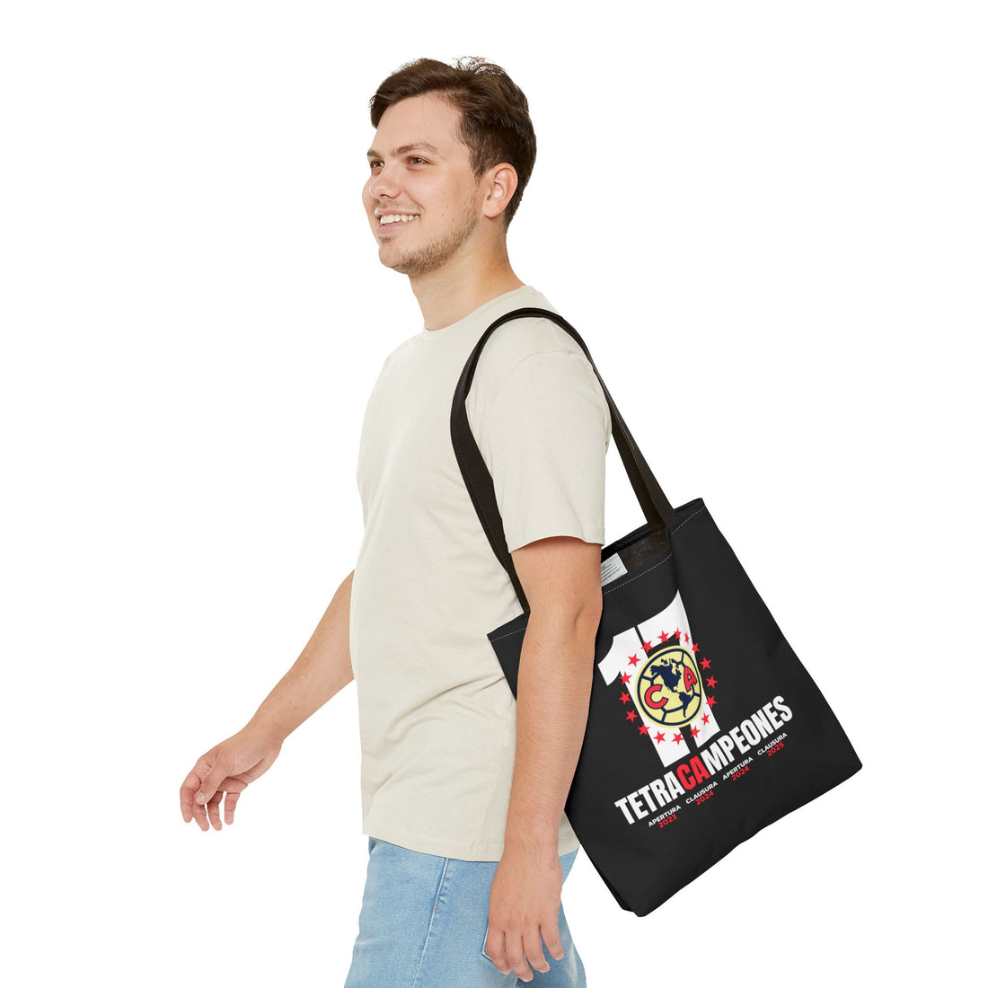 Club América Tetracampeones Tote Bag - Iconic Crest and Bold Lettering