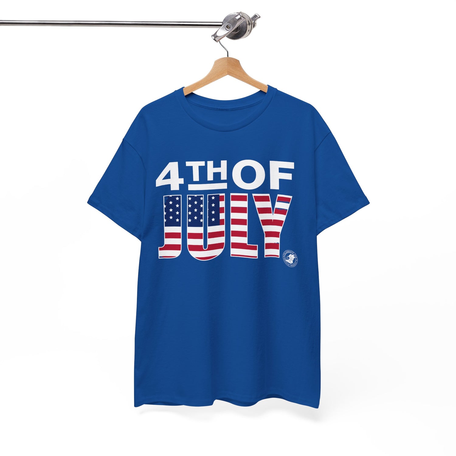 Fourth of July Unisex Tee with Minimalist US Flag Design