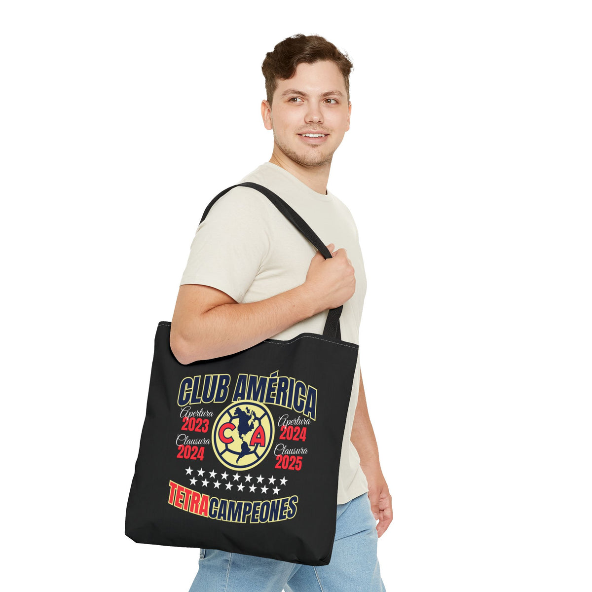 Club América Tetracampeones Tote Bag - Iconic Crest and Bold Lettering – official Club América licensed merch (view 7)