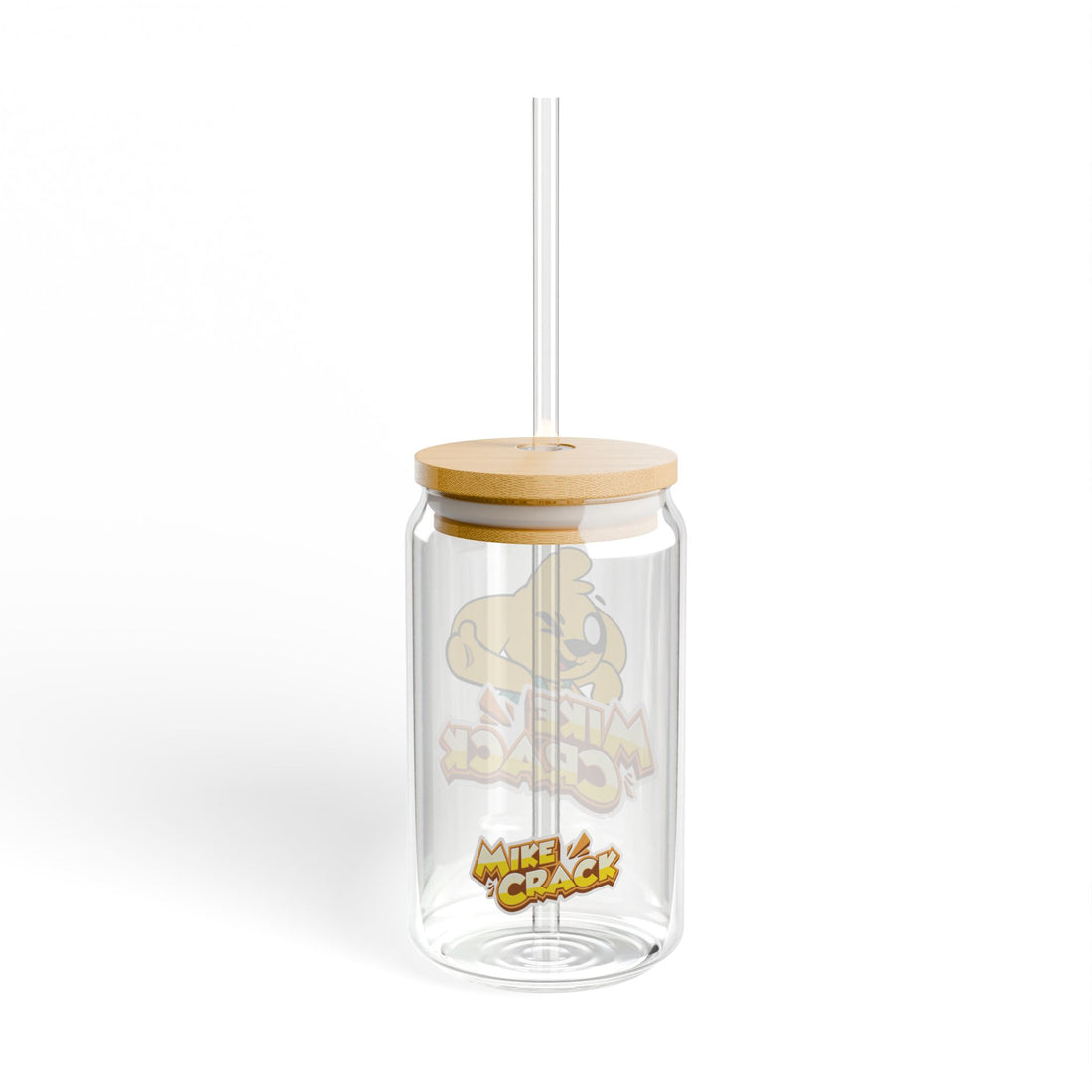 Mikecrack Glass Tumbler with Lid and Straw