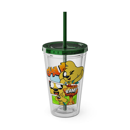 Mikecrack Acrylic Tumbler with Straw