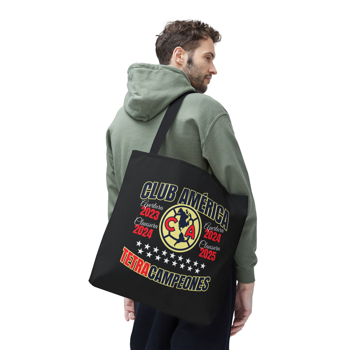 Club América Tetracampeones Tote Bag - Iconic Crest and Bold Lettering – official Club América licensed merch (view 3)