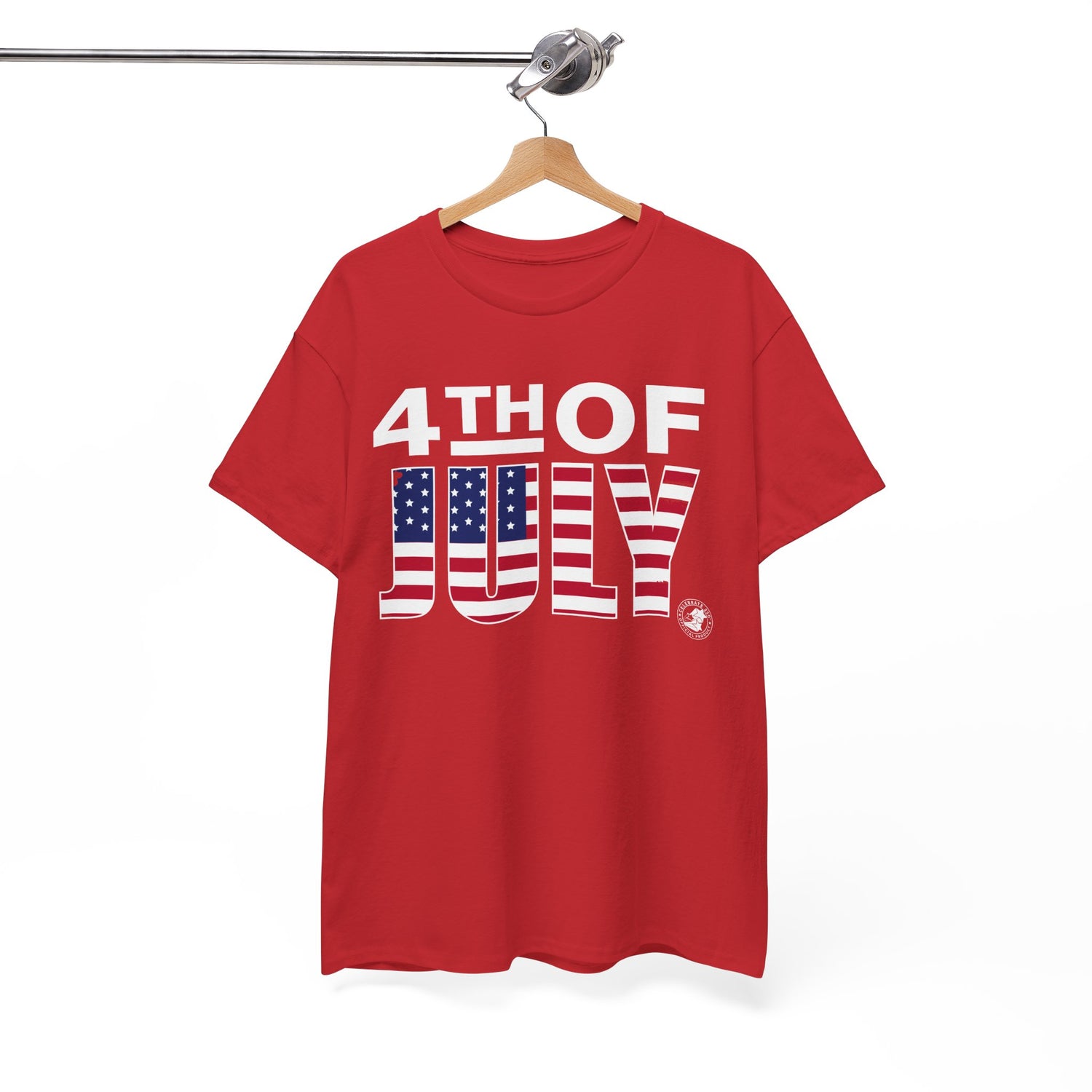 Fourth of July Unisex Tee with Minimalist US Flag Design