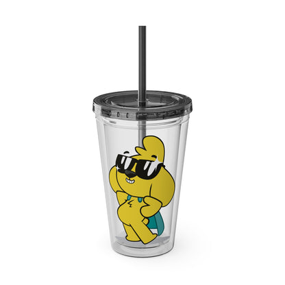 Mikecrack Acrylic Tumbler with Straw