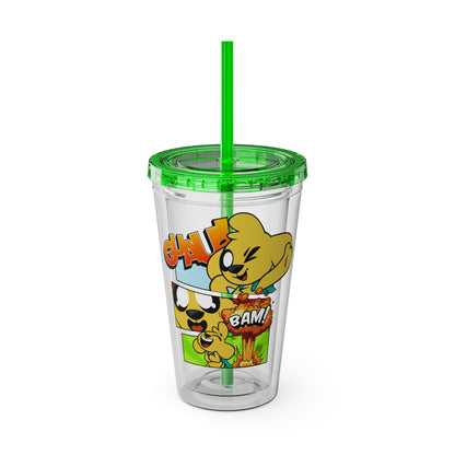Mikecrack Acrylic Tumbler with Straw